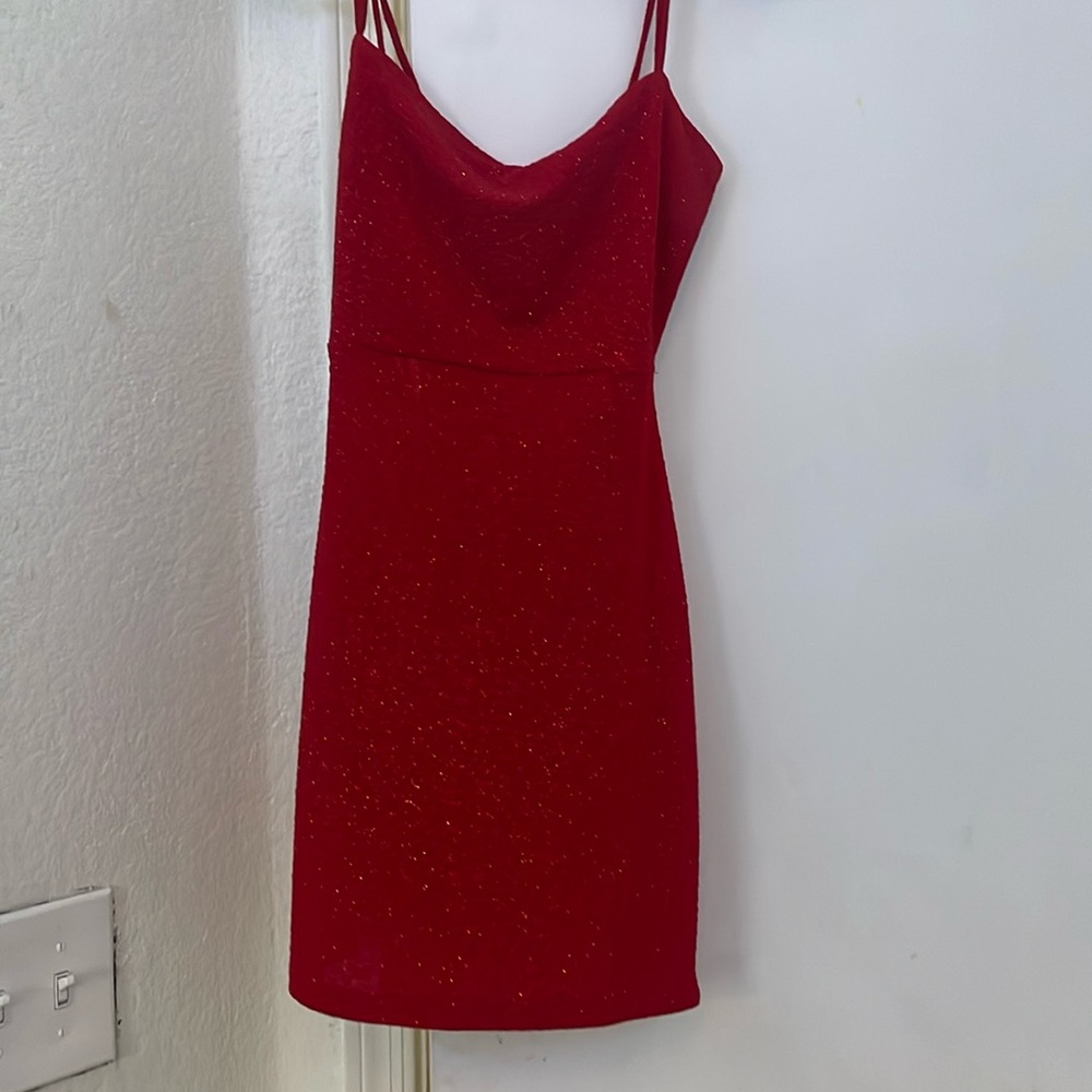 Sparkly Red Mini Dress